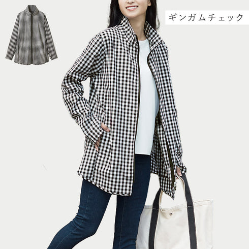 首をしっかりカバーするUVカットロングブルゾン.|s11